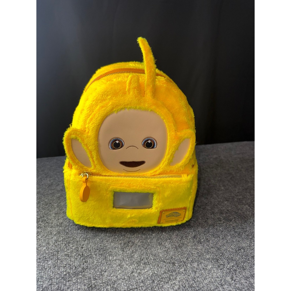 Loungefly Teletubbies Laa-Laa Cosplay Mini Backpack Yellow Faux Fur NWT